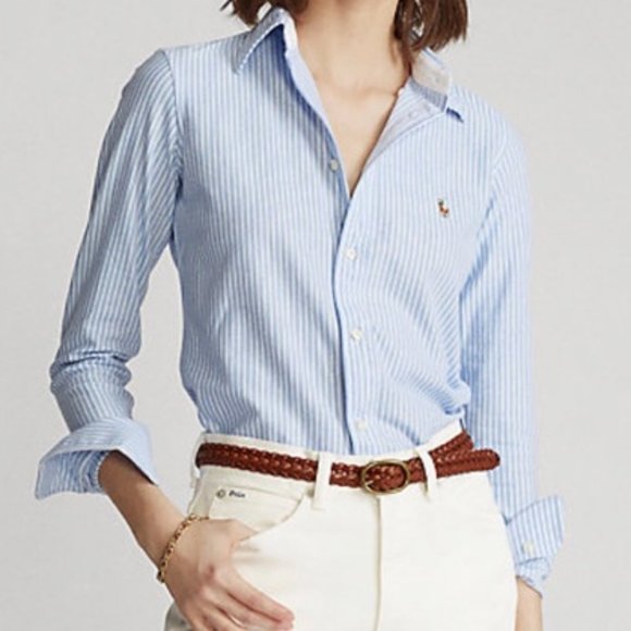 polo ralph lauren women's custom fit oxford button down shirt